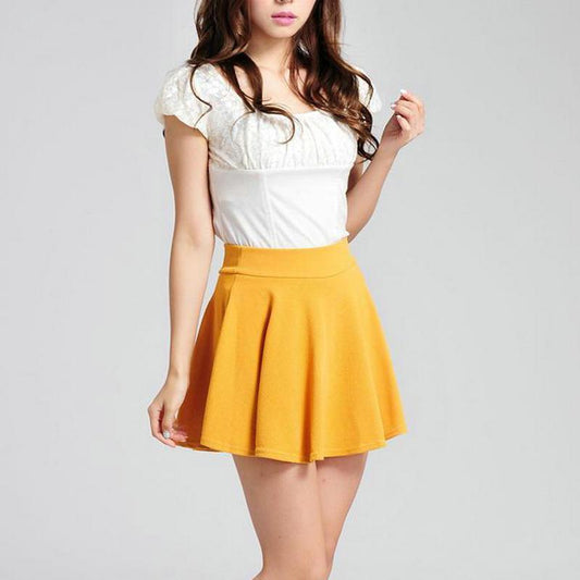 Candy Color Pleated Skirts