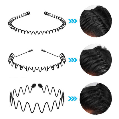 10PCS Metal Hair Headband Wave Hoop Band