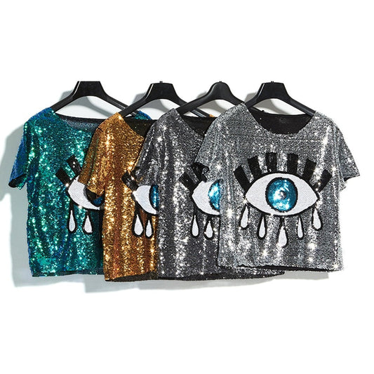 Sequined Shiny Tops