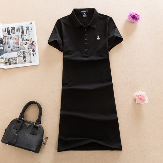 Embroidery Polo Casual Dress