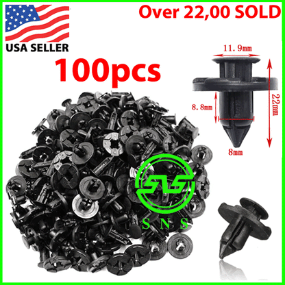 100pcs Bumper Clips 8mm Plastic Rivet