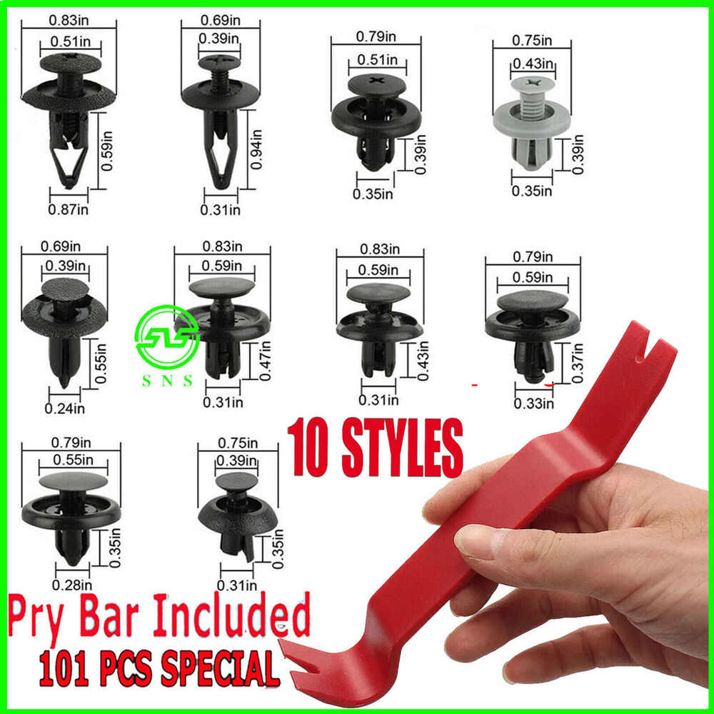 101 PACK Bumper Clips Retainer Rivet