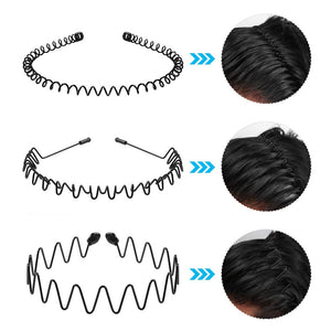 10PCS Metal Hair Headband Wave Hoop Band