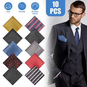 10pcs Colorful Men's Pocket Squares