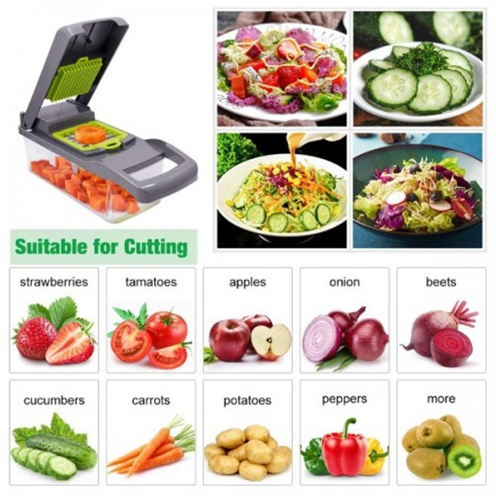 14-In-1 Vegetable Fruit Chopper Cutter