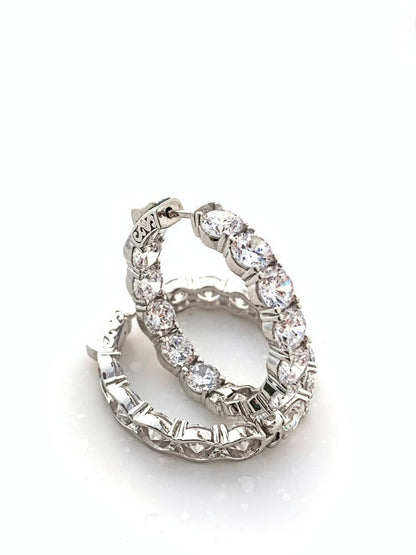 18k White Gold Plated Hoop Earrings