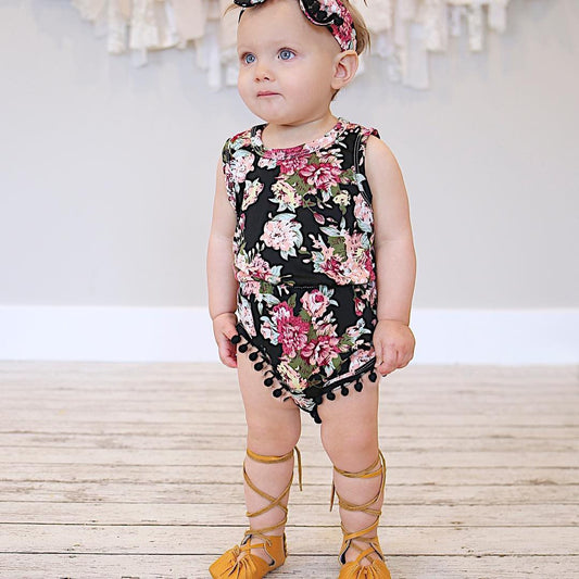 Floral Baby Sleeveless Romper