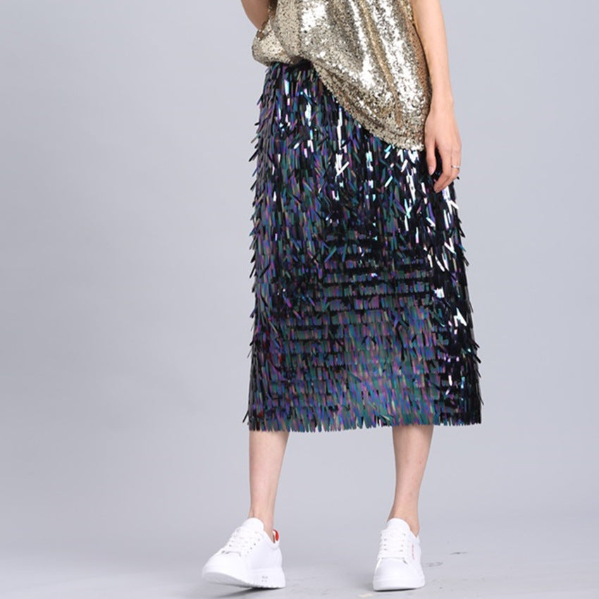 Heavywork Sequins Hips Shiny Shine Half Skirt