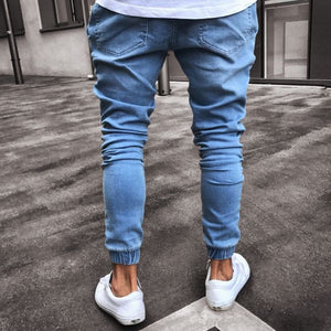 Distressed jeans skinny biker trousers