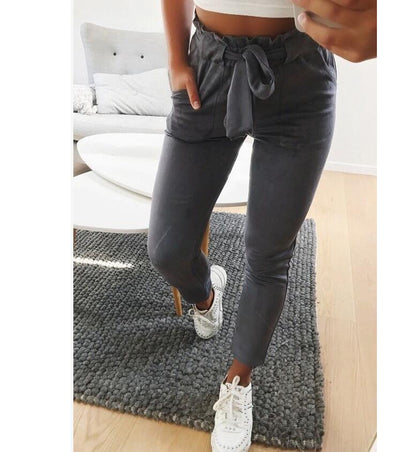 Women suede pants