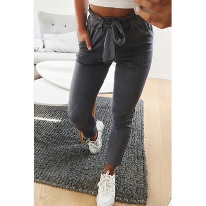 Women suede pants