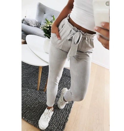 Women suede pants