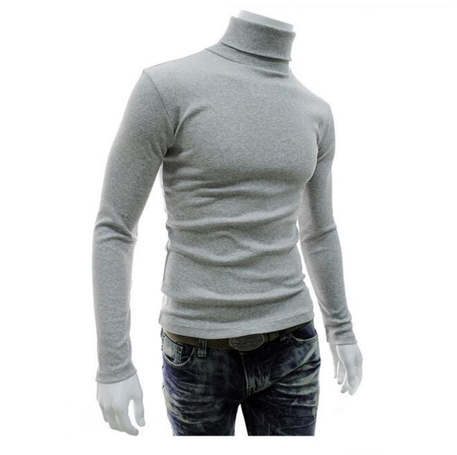 Men'S Turtleneck Solid Sweater
