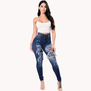 Stretchy Blue Ripped Jeans