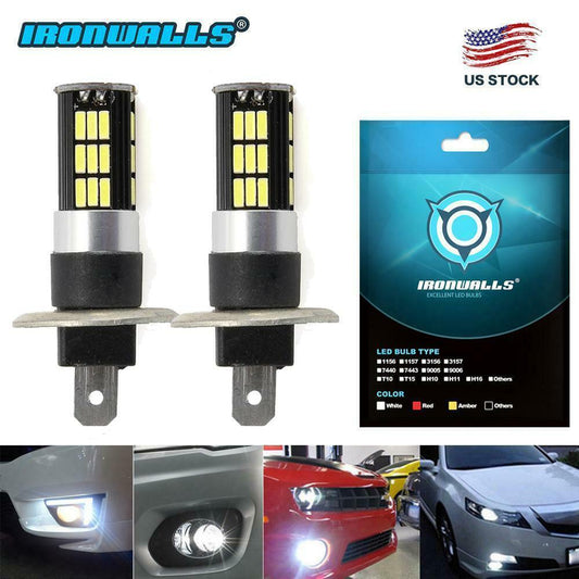 2X H1 Car LED Fog Light Bulbs Headlight