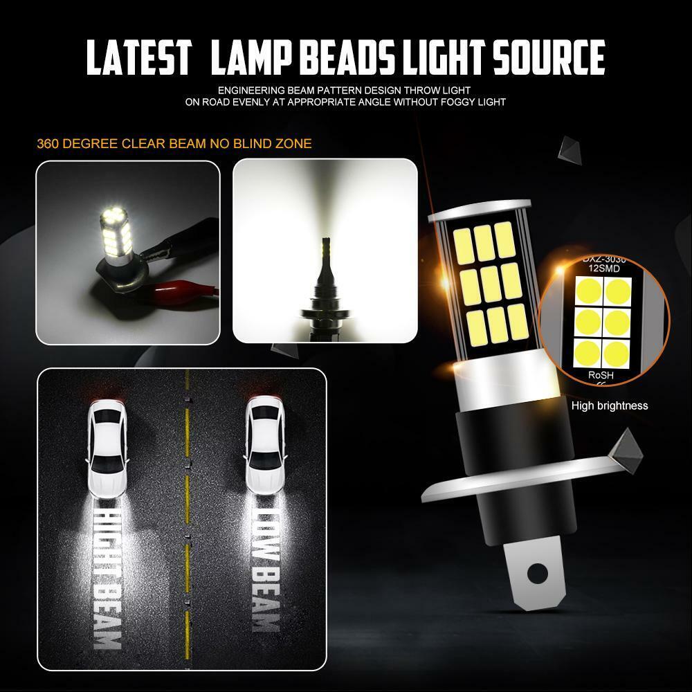 2X H1 Car LED Fog Light Bulbs Headlight