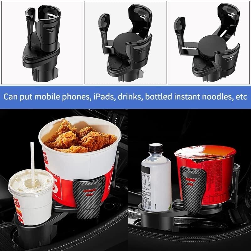 2 in 1 Car Cup Holder Expander, Dual Cup Holder