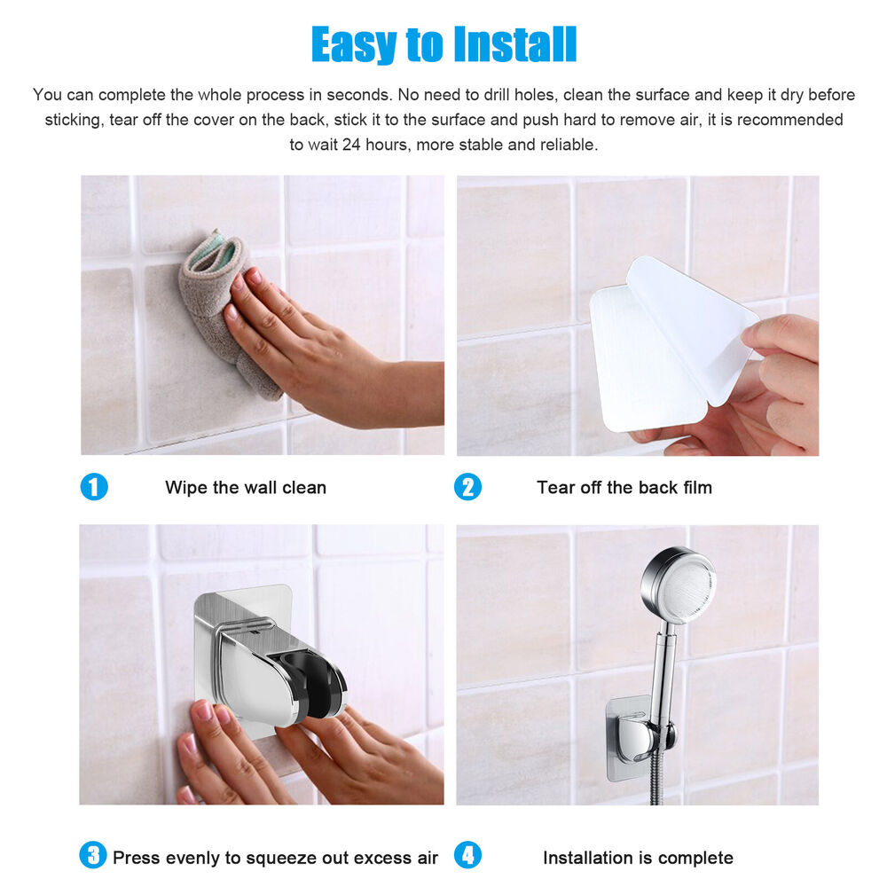 2x Adjustable Bathroom Shower Head Holder