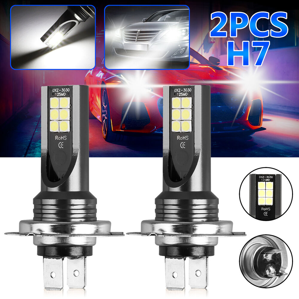 2x H7 Super Bright LED Headlight Bulbs e