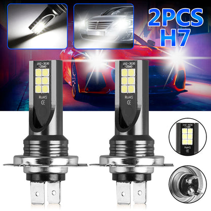 2x H7 Super Bright LED Headlight Bulbs e