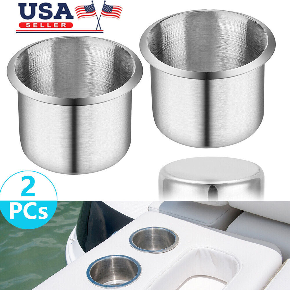 2x Stainless Steel Cup Drink Holders