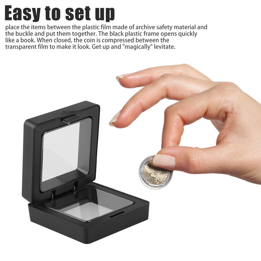 3D Floating Coin Display Frame Stand