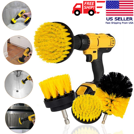 3 PCS Drill Brushes Set Tile Grout Power Scrubber