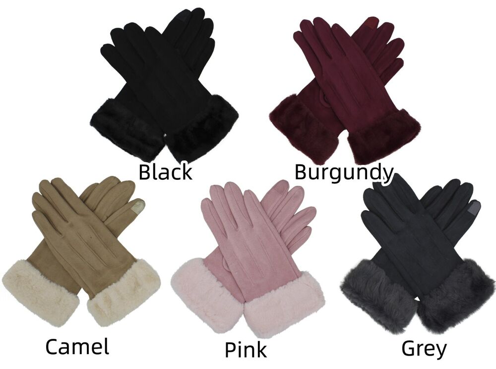 3pairs Women's Winter Warm Winter Suede Gloves