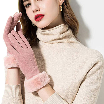 3pairs Women's Winter Warm Winter Suede Gloves