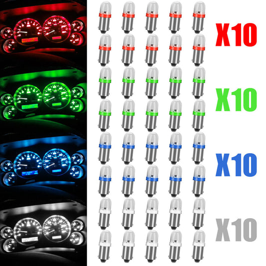 40X BA9S 1815 1816 1445 1895 LED Car Interior Instrument Dash Panel Light Bulbs