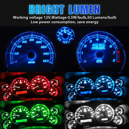 40X BA9S 1815 1816 1445 1895 LED Car Interior Instrument Dash Panel Light Bulbs