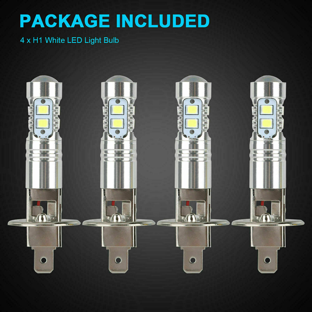 4x Super Bright H1 200W CREE LED Headlight