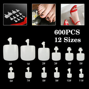 600Pcs Artificial Toe False Nail Art Tips