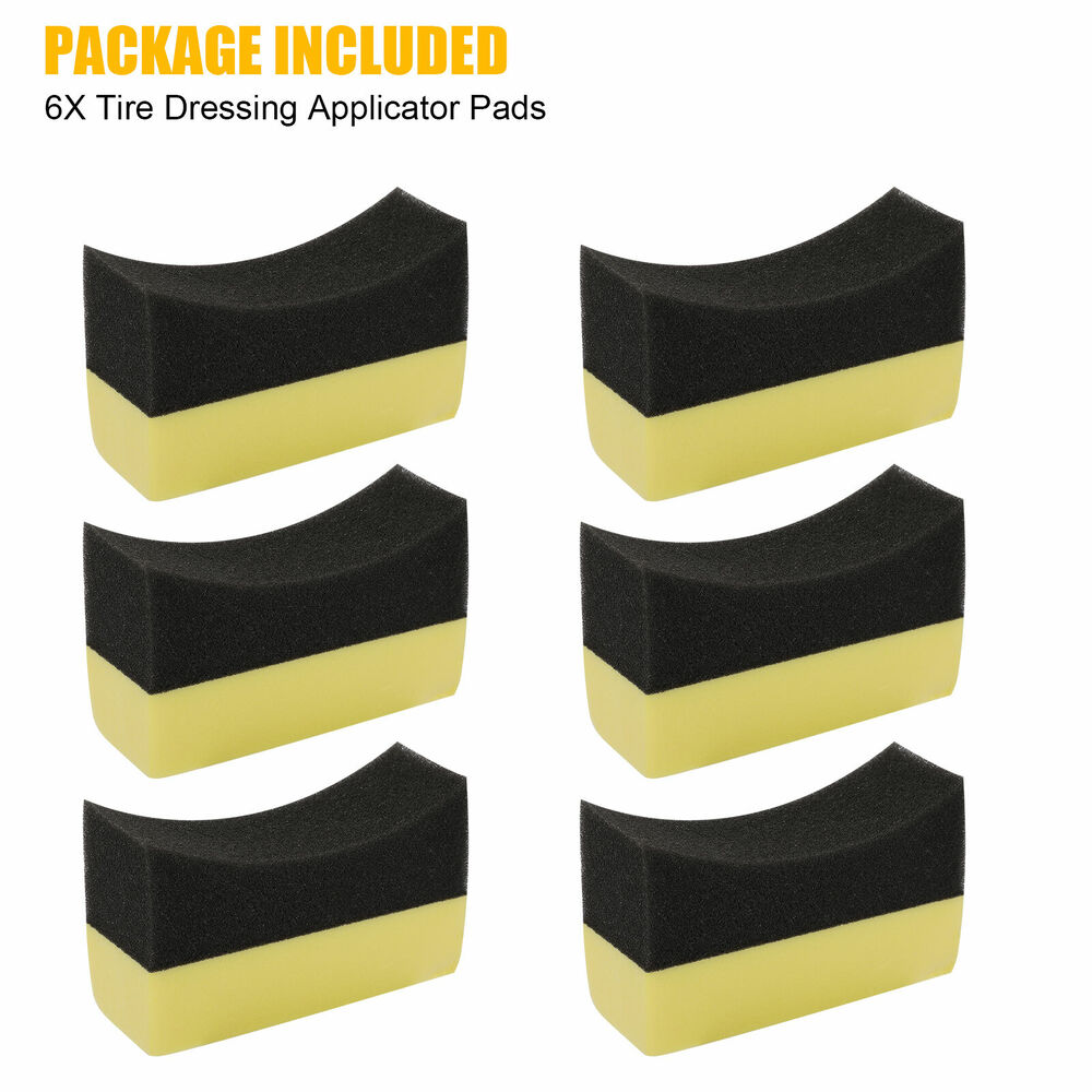 6X Tire Dressing Applicator Pads Car Contour Sponge Gloss Shine Protectant Wheel