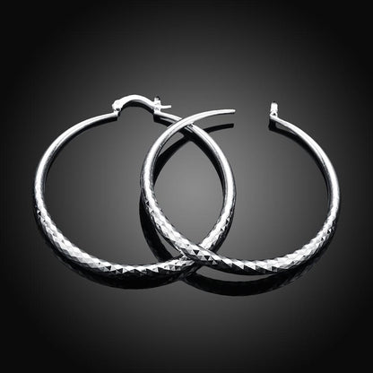 Silver plated Round Hoop Earrings