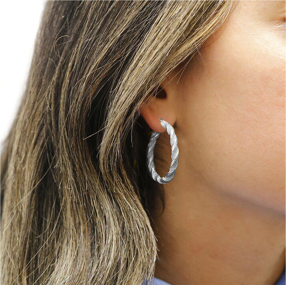 925 Sterling Silver 25mm Hoop Earrings