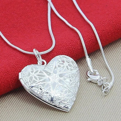 925Sterling Silver Hollow Photo Frame Pendant