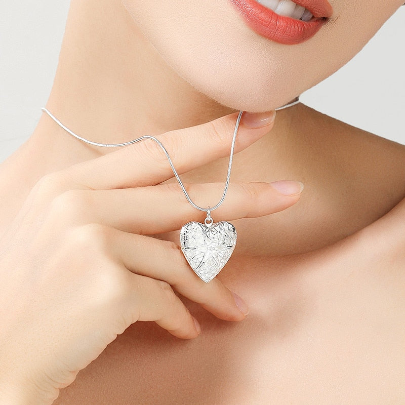 Silver Heart  Pendant Necklace