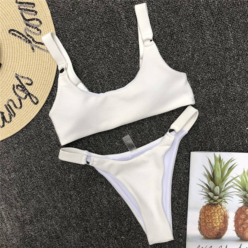 Women Solid Swimsuit