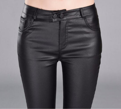 Winter women leather pants