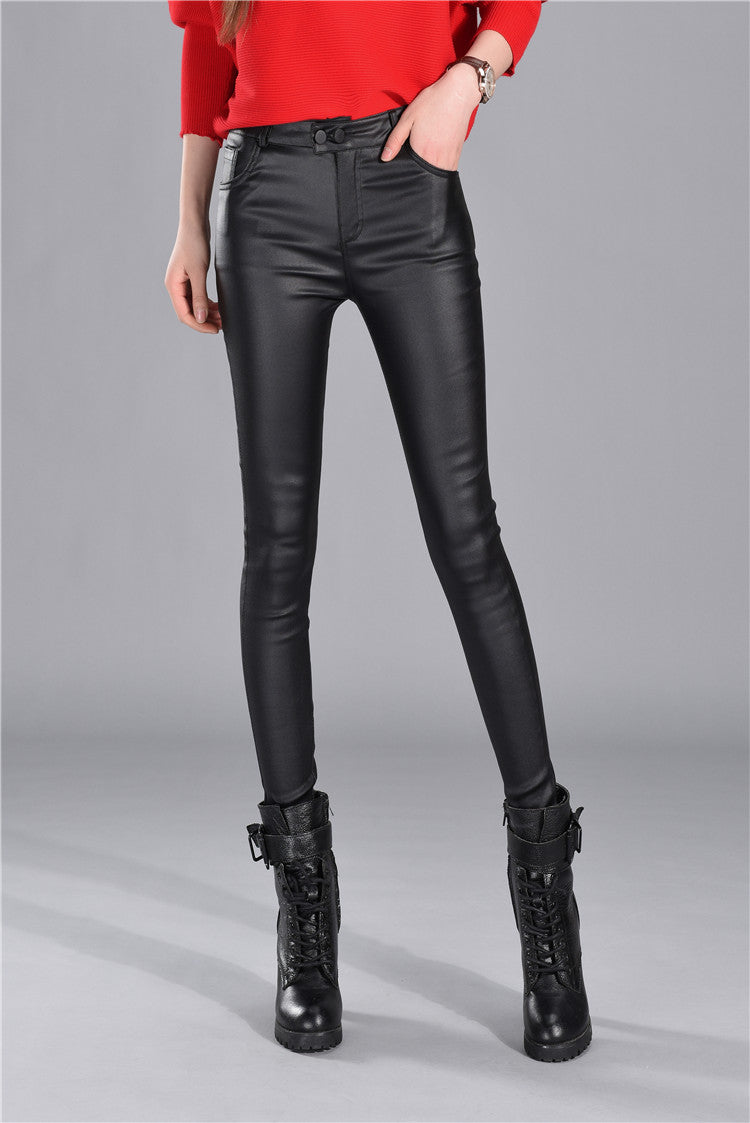 Winter women leather pants