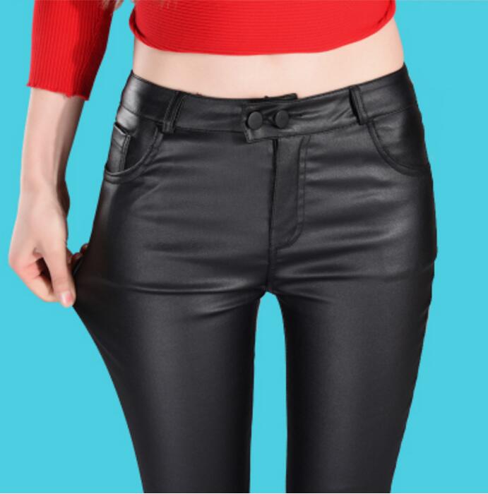 Winter women leather pants