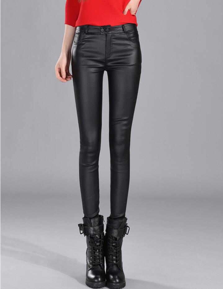 Winter women leather pants