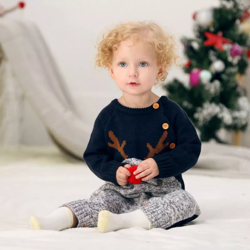 Christma Reindeer Knitted Jumpsuits