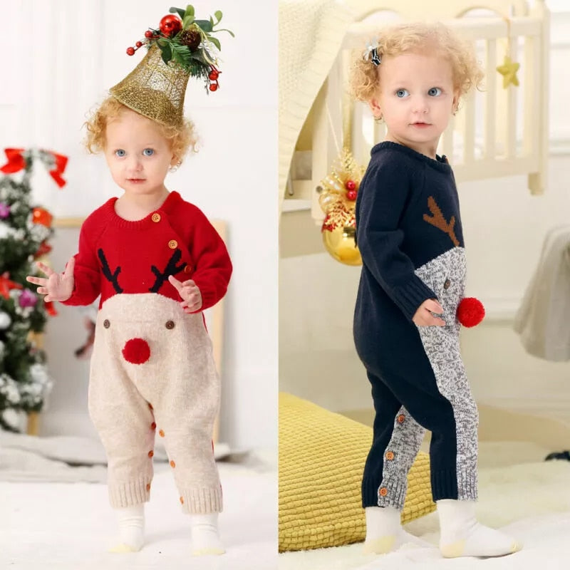 Christma Reindeer Knitted Jumpsuits