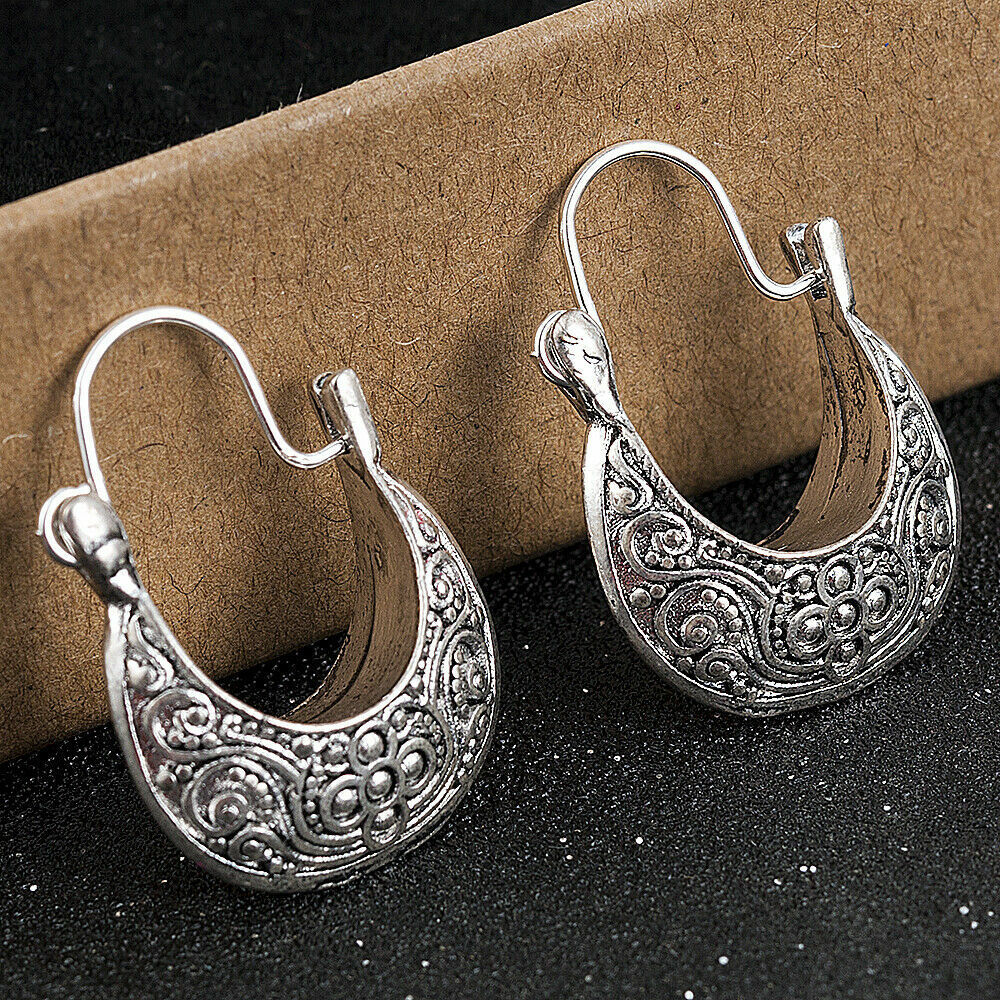 925 Sterling Silver Vintage Hoop Earrings