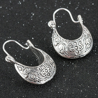 925 Sterling Silver Vintage Hoop Earrings
