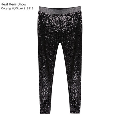 Women Sparkle Metallic Pants