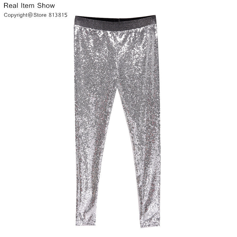 Women Sparkle Metallic Pants