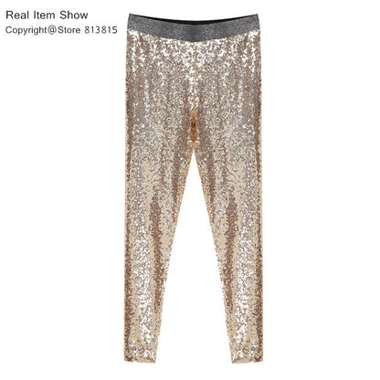 Women Sparkle Metallic Pants